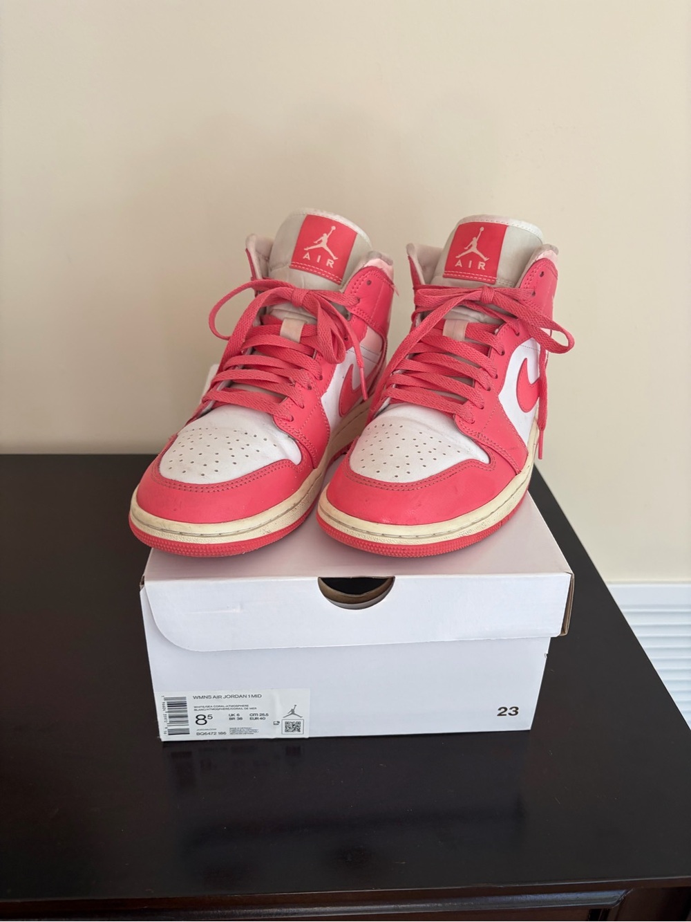 Nike Jordan Air 1 mid, woman’s 8.5, strawberries and cream. With box.